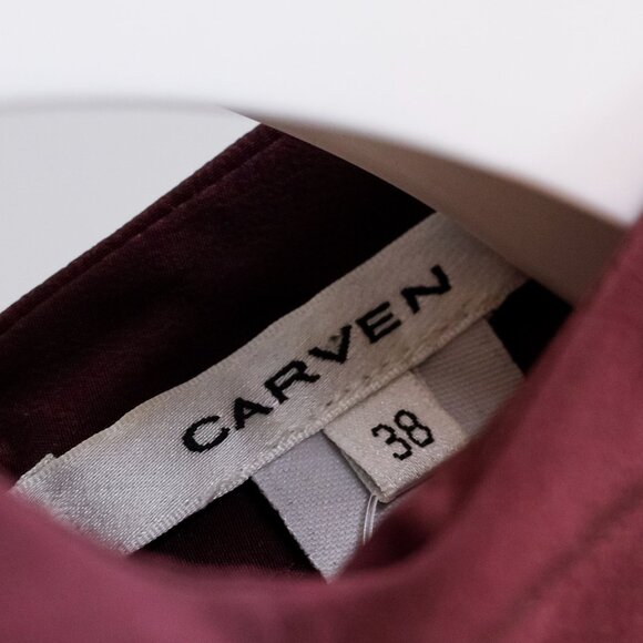 Carven Burgundy Wrinkle-Textured Blouse - Picture 4 of 12